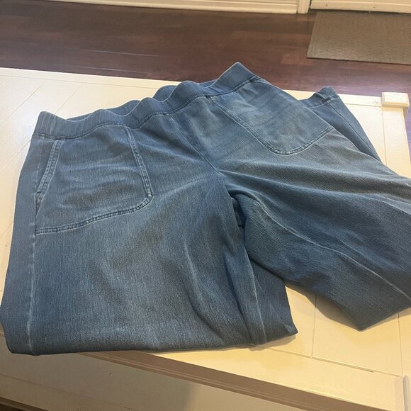 Pure Jill Wide-Leg Knit Jeans, Size L - Picture 2 of 3